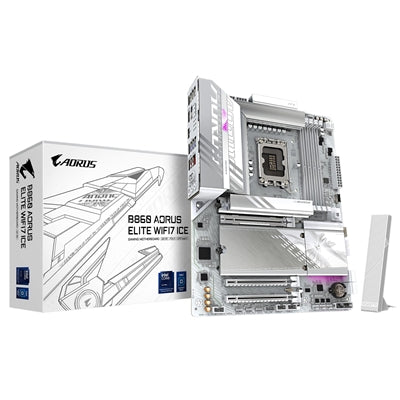Gigabyte B860 AORUS ELITE WIFI7 ICE White ATX Motherboard LGA1851 Gigabyte B860 AORUS ELITE WIFI7 ICE White ATX Motherboard LGA1851